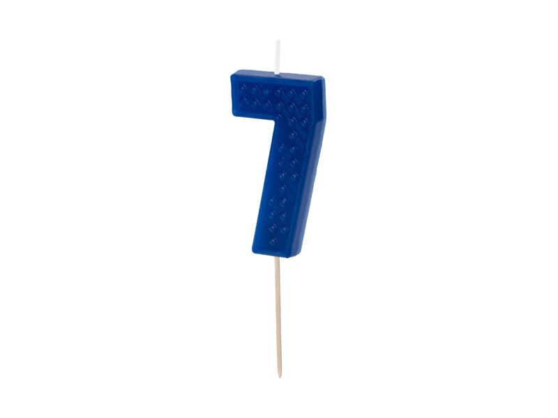 Candela di compleanno numero 7, 6 cm, blu (1 pz. / 1 pz.))