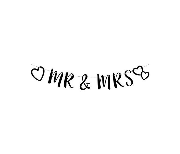 Ghirlanda di lettere nuziali Mr&Mrs 2,5m