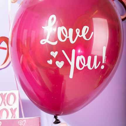 Palloncini "Love You! Mix Rosa 33cm - 6 pezzi