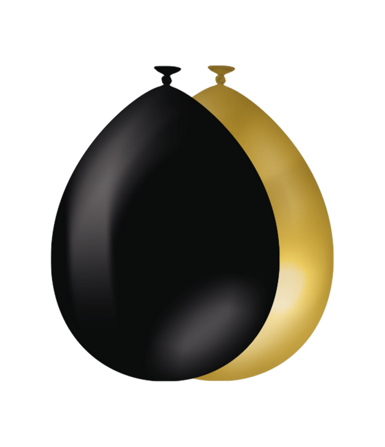 Palloncini Oro Nero 30cm 10pz