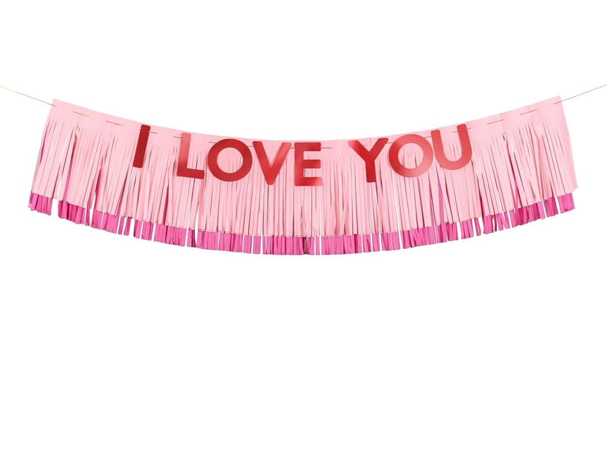 Banner I Love You, 150x30 cm, mix - Partywinkel - 5904555012035