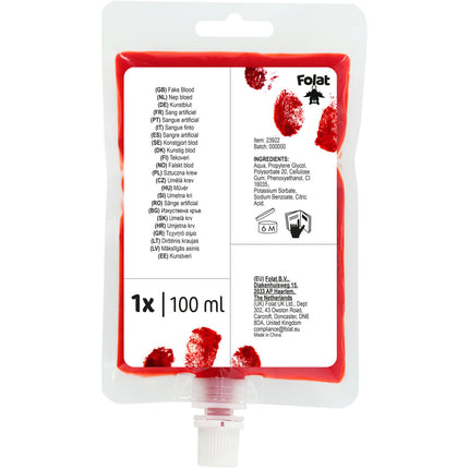 Sangue finto di Halloween Sacchetto per infusione 100ml