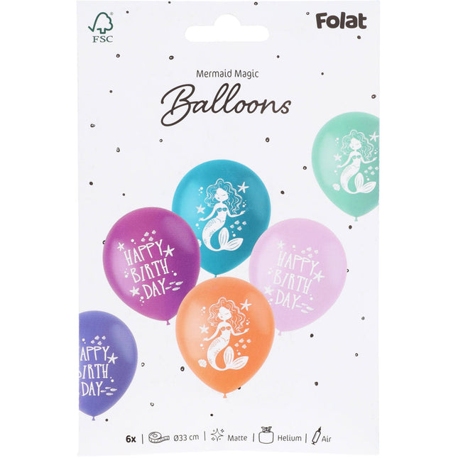 Palloncini in lattice - Mermaid Magic - 33 cm - 6 pezzi