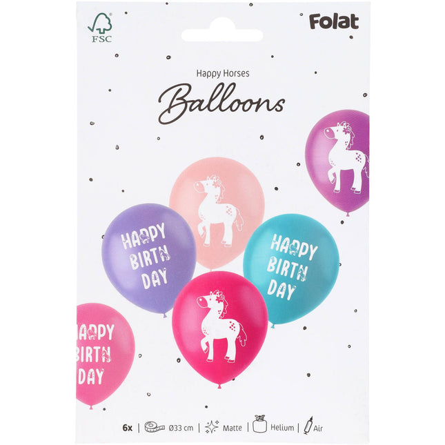 Palloncini in lattice - Happy Horses - 33 cm - 6 pezzi