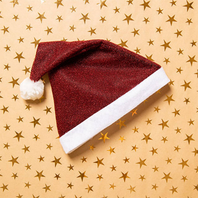 Cappello di Babbo Natale rosso glitterato