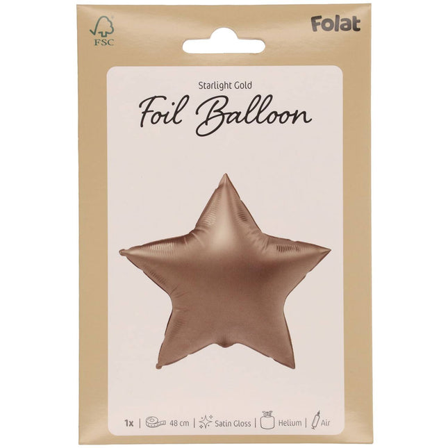 Palloncino ad elio Starlight Gold Mat 45 cm vuoto