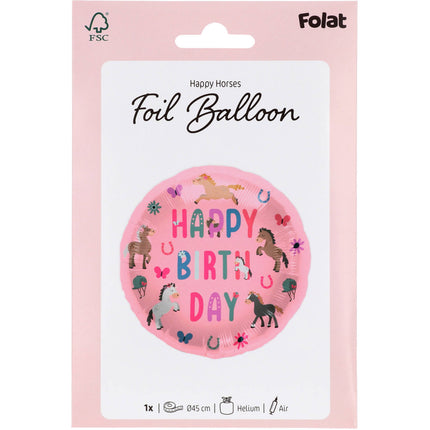 Palloncino in foil - Cavalli felici - 45 cm