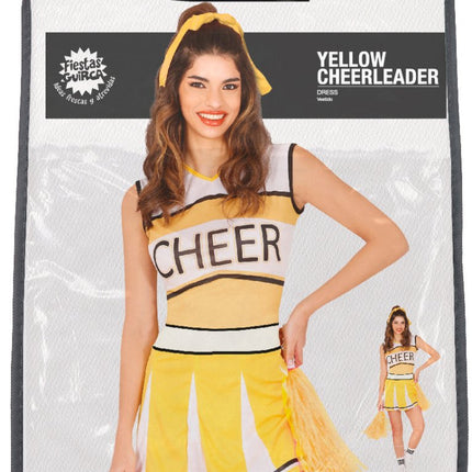 Cheerleader Jurk Geel Dames - Partywinkel - 8434077841709