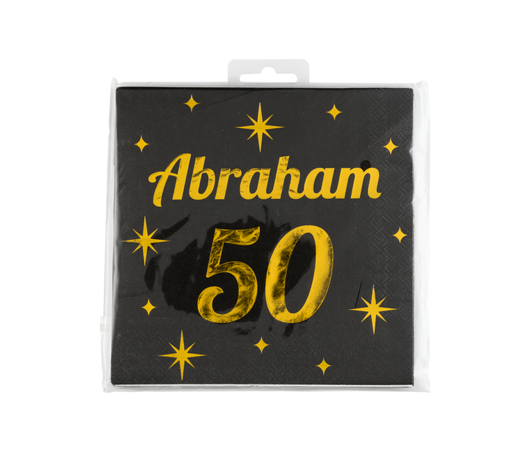 Tovaglioli Abraham Nero Oro 50 Anni 19cm 16pz