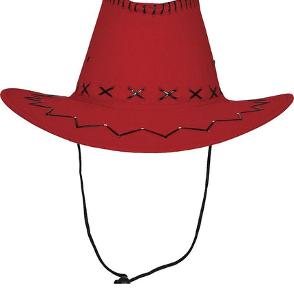 Cowboy Hoed Rood - Partywinkel - 8434077230282