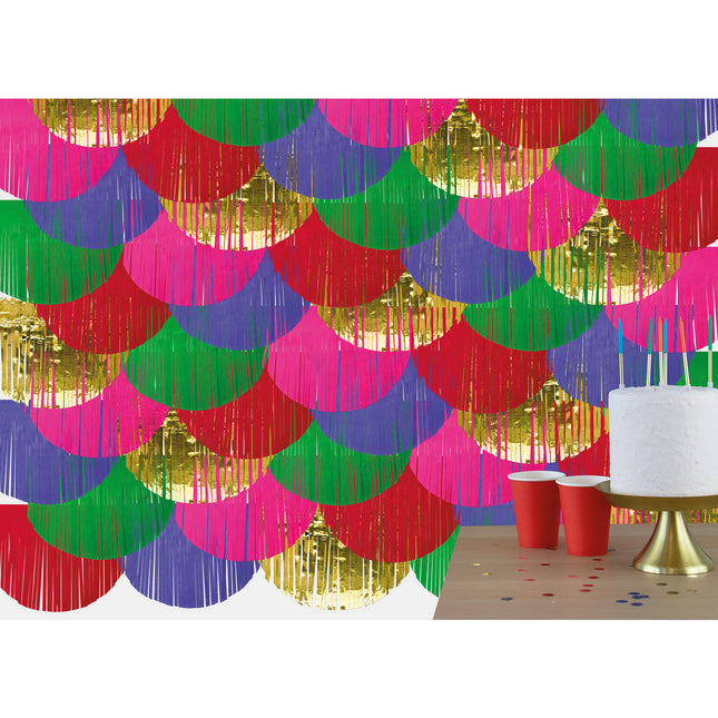 Fondale con frange per feste - Multicolore - 2 x 2 m