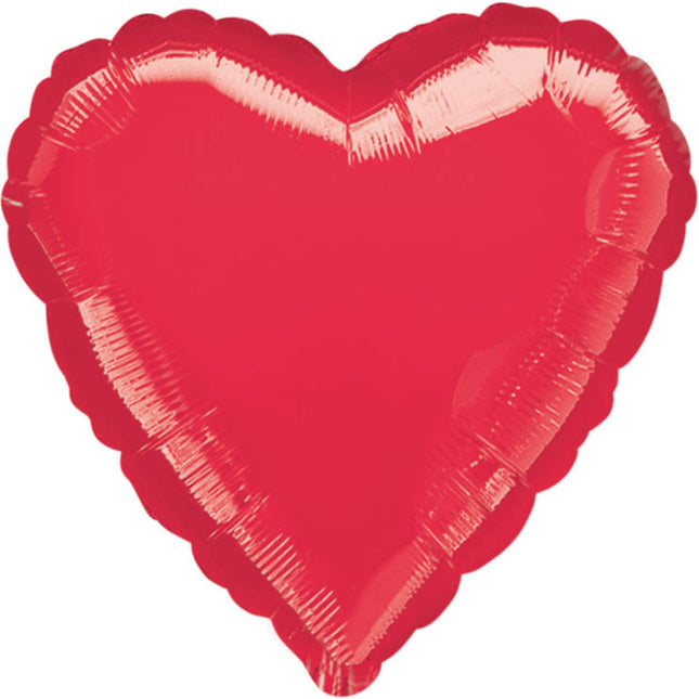 Palloncino in foil a forma di cuore rosso - 45 cm