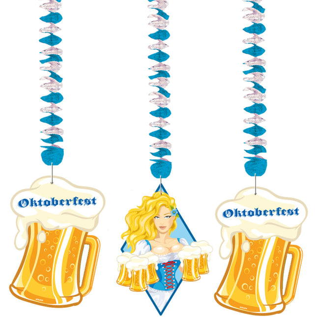 Oktoberfest appeso Decorazione boccali di birra 75cm 3 pezzi