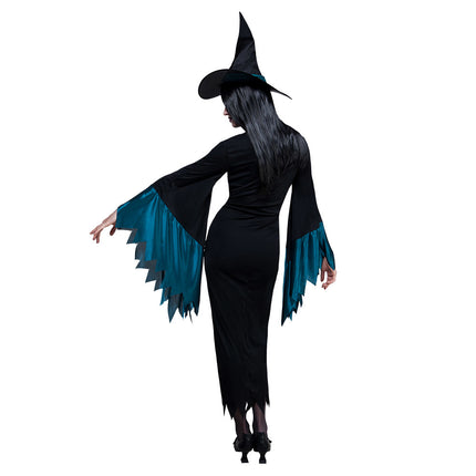 Costume da strega di Halloween azzurro M