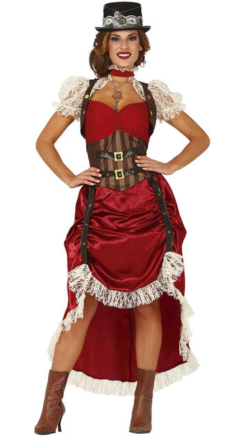 Costume Steampunk Donna Rosso