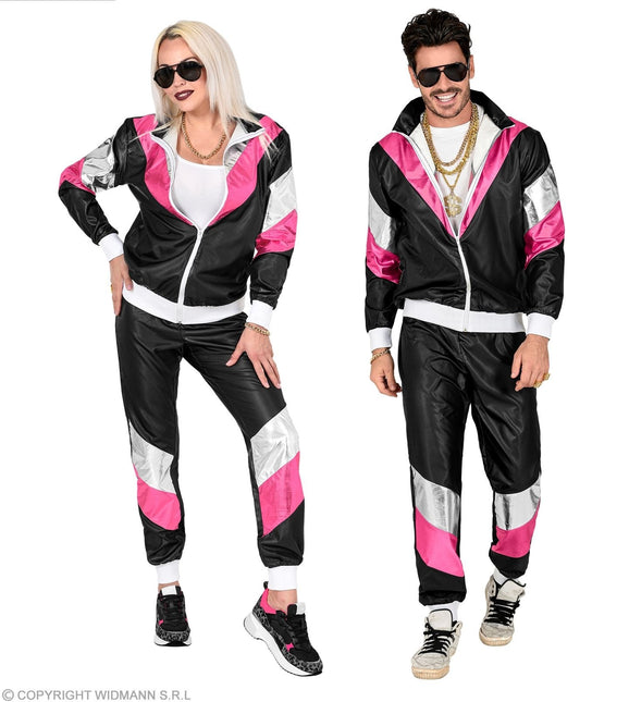 Neon 80S Tuta da ginnastica difettosa Look pelle nera