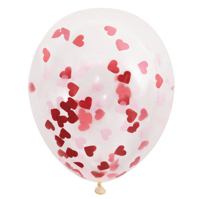 Palloncini con coriandoli rossi 40cm 5pz