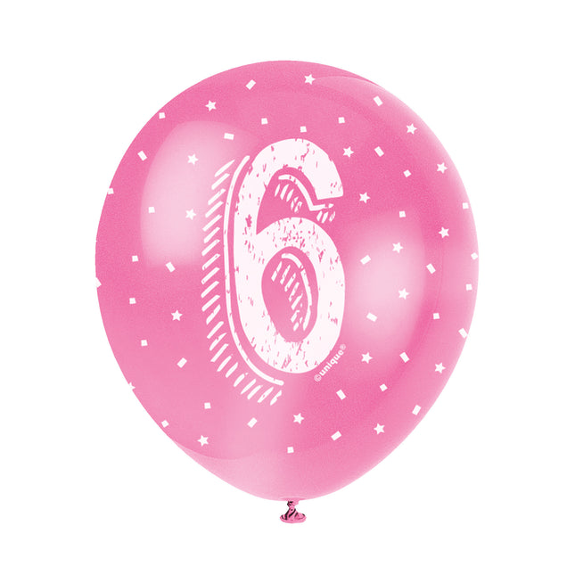 Palloncini 6 anni Coriandoli 30cm 5pz