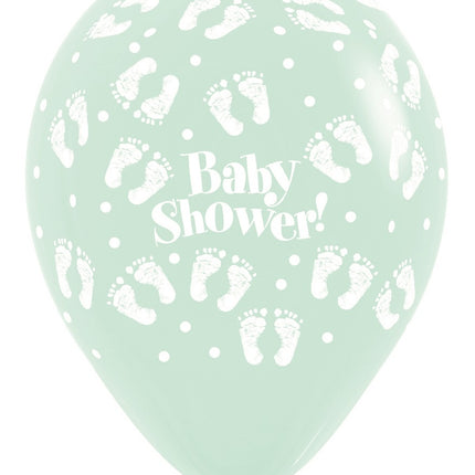 Palloncini Baby Shower Orme Pastello Matte Mix 30cm 25pz