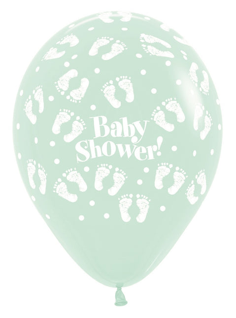 Palloncini Baby Shower Orme Pastello Matte Mix 30cm 25pz