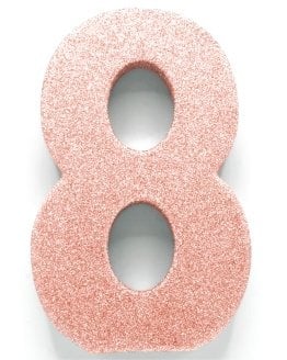 Decorazione da tavolo oro rosa Figura 8 Glitter 20,5 cm