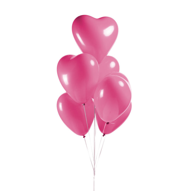 Palloncini a cuore rosa 30 cm 6 pezzi