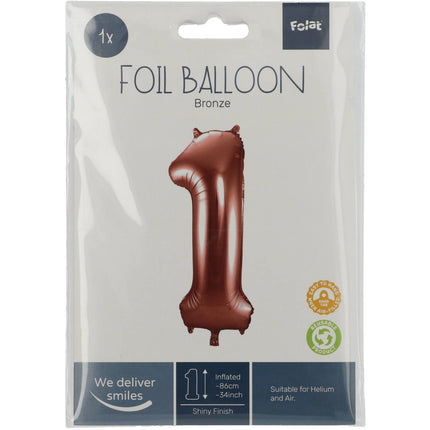 Pallone in foil Figura 1 Bronzo XL 86cm vuoto