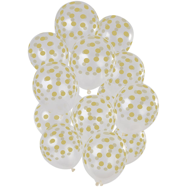 Palloncini a pois oro 30cm 15pz