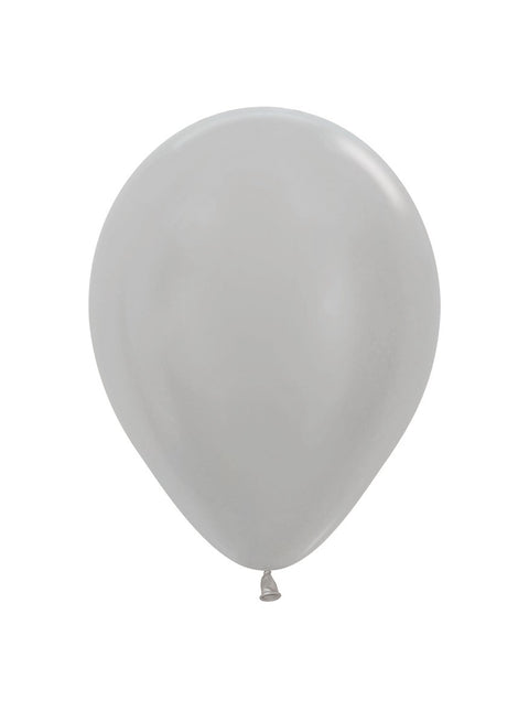 Palloncini Perla Argento 23cm 50pz