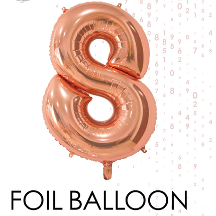 Pallone in foil Figura 8 Oro Rosa 66cm