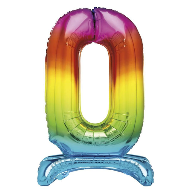 Pallone Arcobaleno Figura 0 Anno Con Standard 76cm