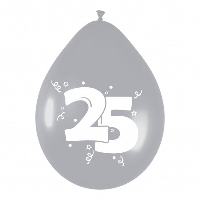 Palloncini 25 Argento Party 30cm 6pz