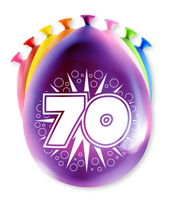 Palloncini 70 anni Hurrah 30cm 8pz