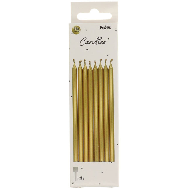 Candele dorate 10cm 12pz