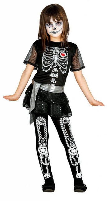 Costume Halloween Bambino Abito Scheletro Diamante