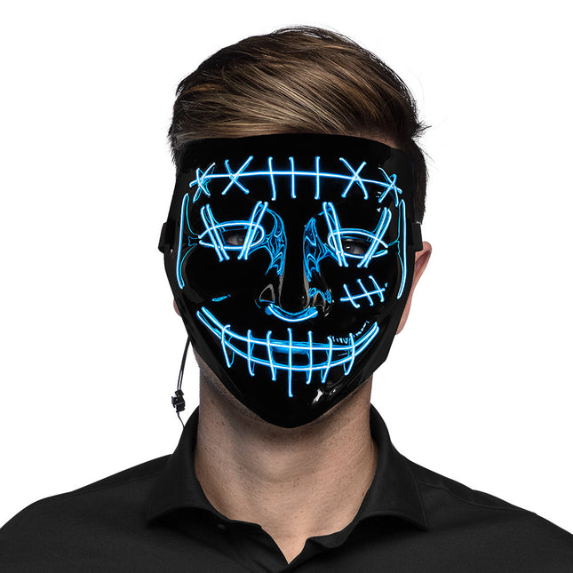 Maschera led Halloween Killer Smile Blu