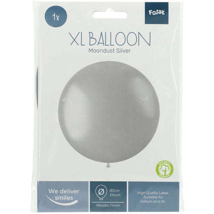 Palloncino argento metallizzato Moondust Silver 80cm