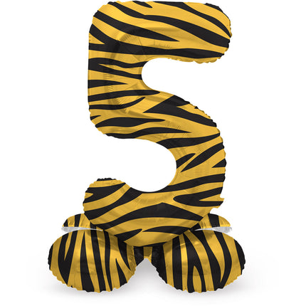 Palloncino numero 5 anni Tiger con vuoto standard 41 cm