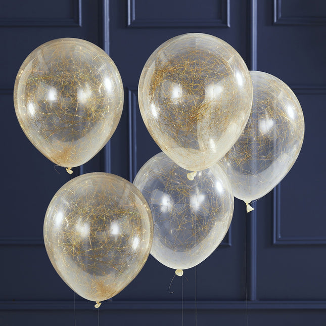 Palloncini coriandoli oro Angeli Capelli 30cm 5pz