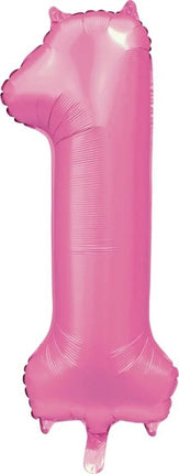 Palloncino rosa figura 1 anno lucido 86 cm