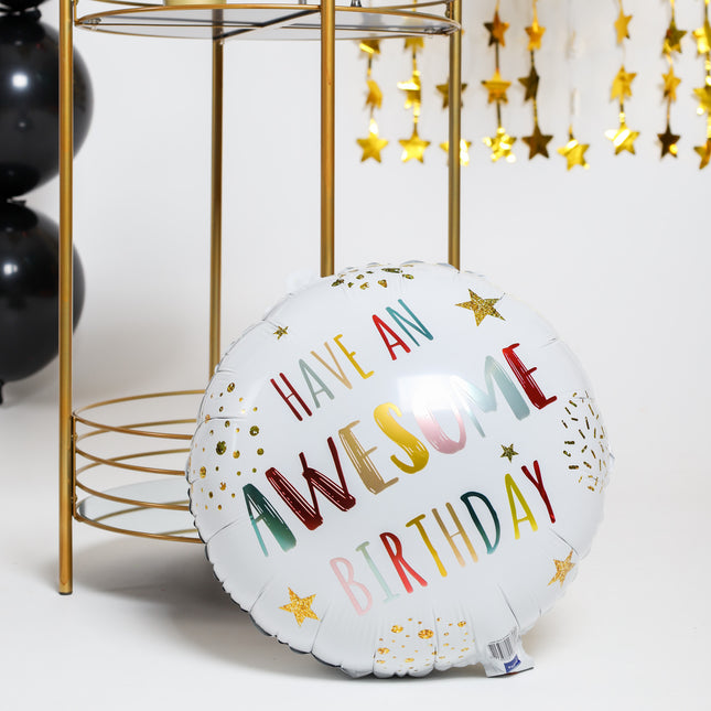 Palloncino ad elio Have An Awesome Birthday vuoto 45cm