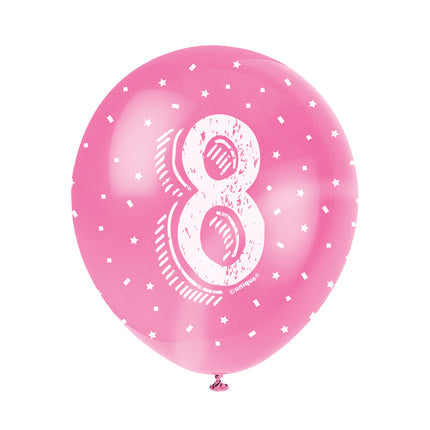 Palloncini 8 anni Coriandoli 30cm 5pz