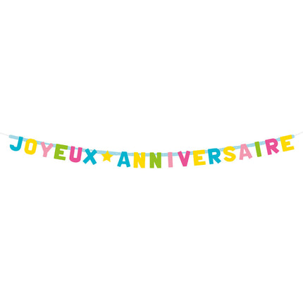 Ghirlanda di lettere Joyeux Anniversaire 200 cm