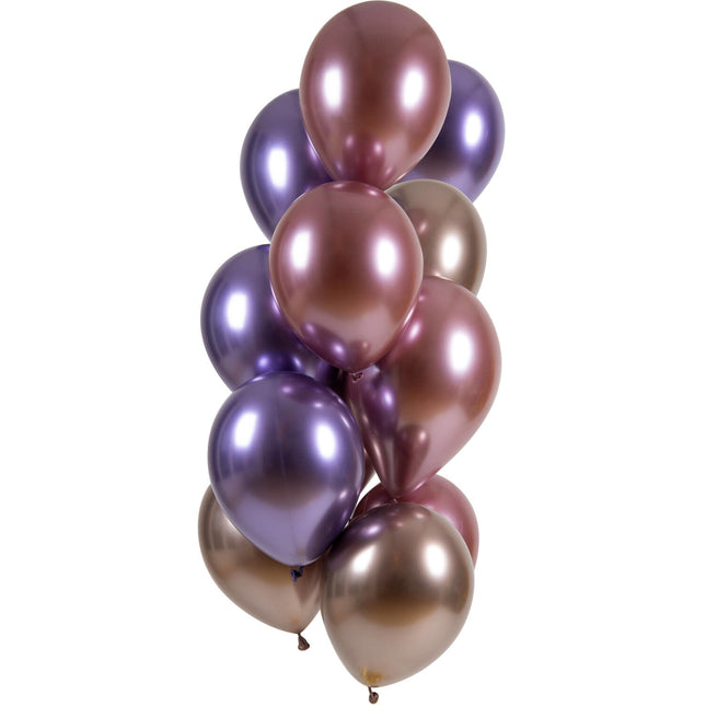 Palloncini viola rosa cromo 33cm 12pz