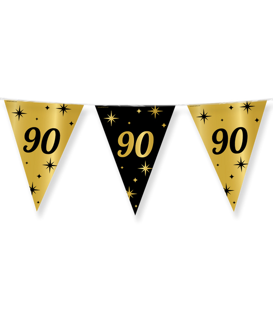 Bandiera 90 anni oro nero 10m