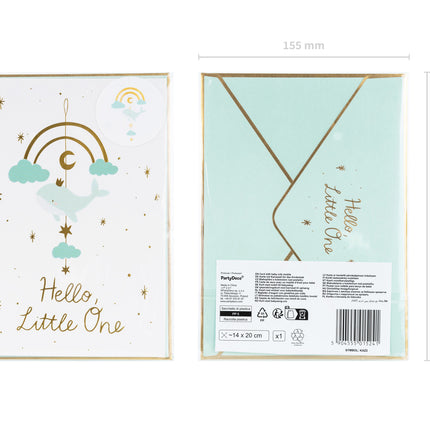 Inviti blu Hello Little One 14x20cm 11 pezzi