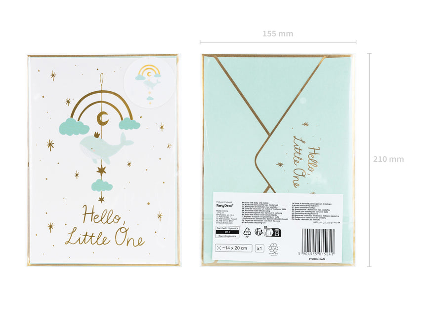 Inviti blu Hello Little One 14x20cm 11 pezzi