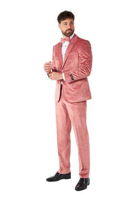 Smoking da uomo in velluto rosa chiaro OppoSuits