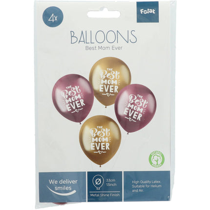 Palloncini Best Mom Ever 33cm 4pz