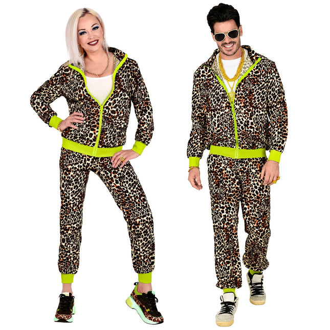 Tuta da ginnastica Neon 80S Guasto Leopardo